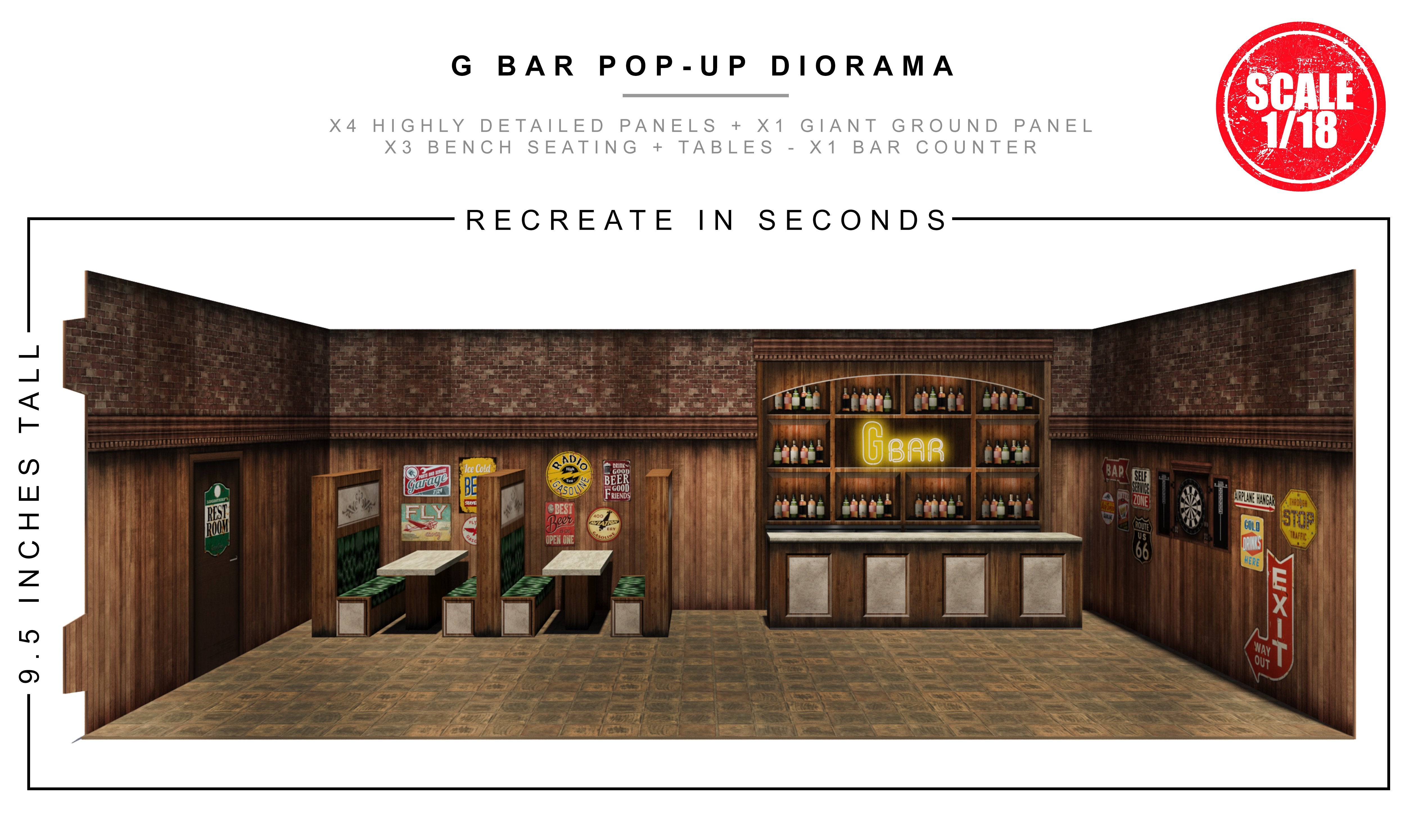 Bar Pop-Up Diorama 1/18