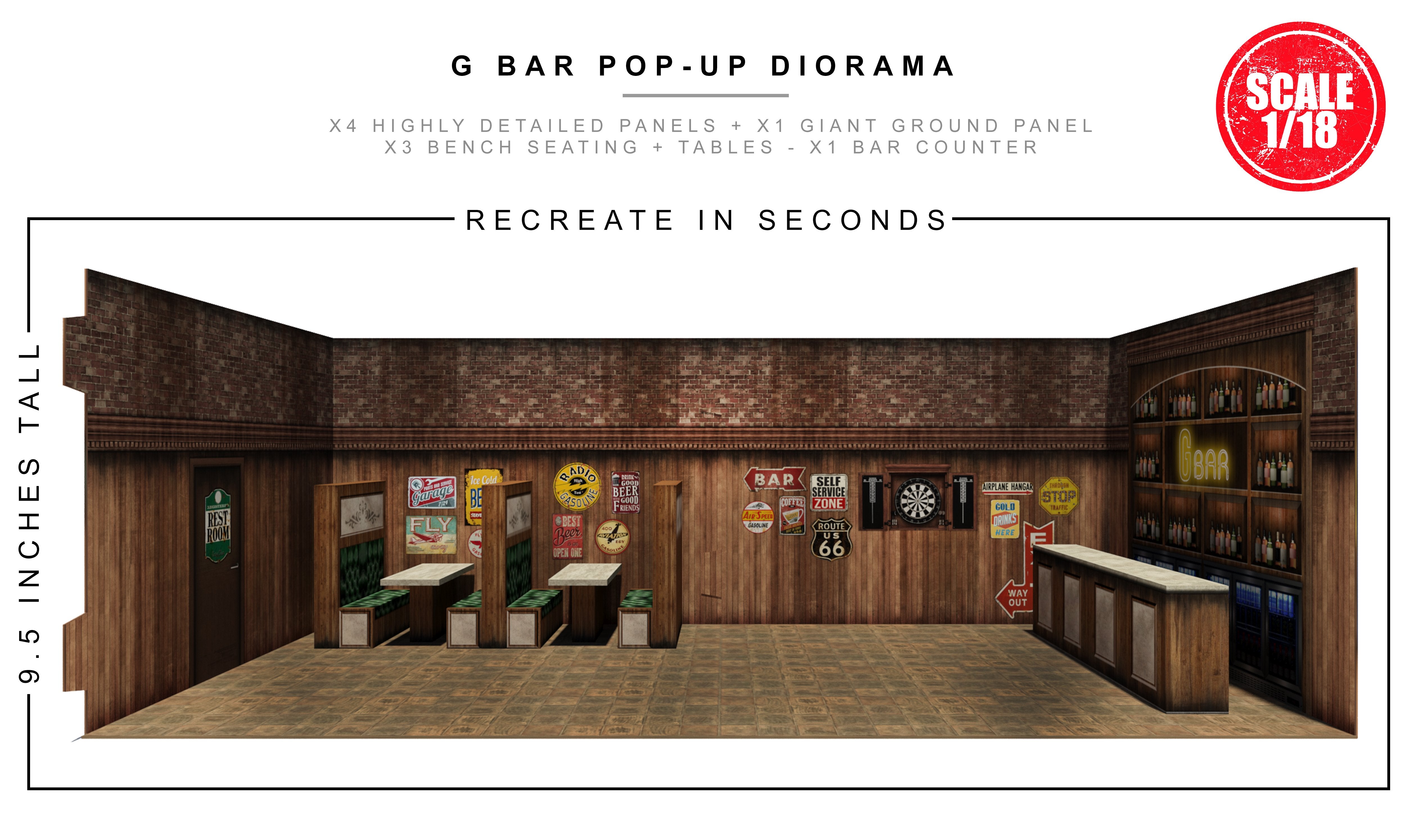 Bar Pop-Up Diorama 1/18
