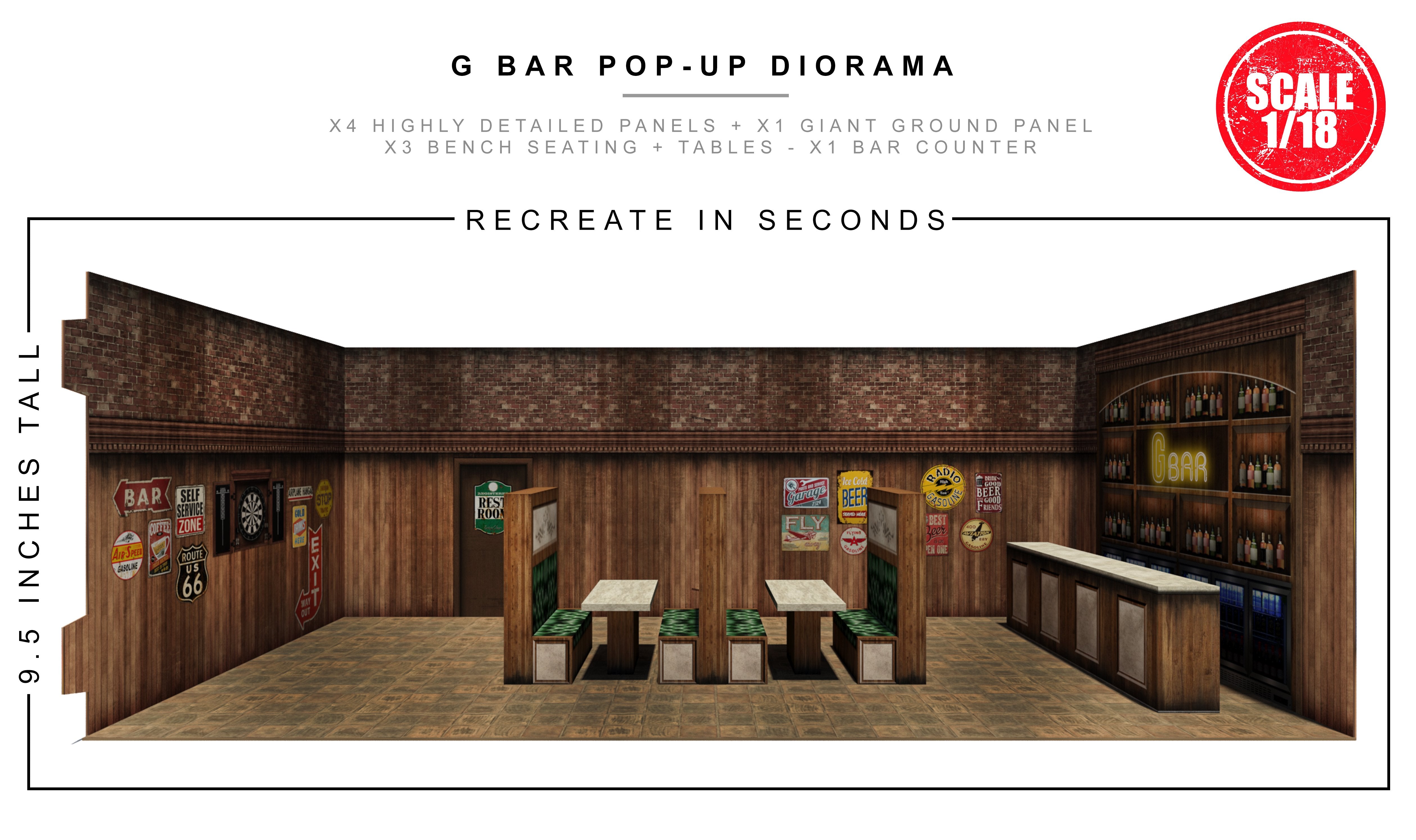 Bar Pop-Up Diorama 1/18