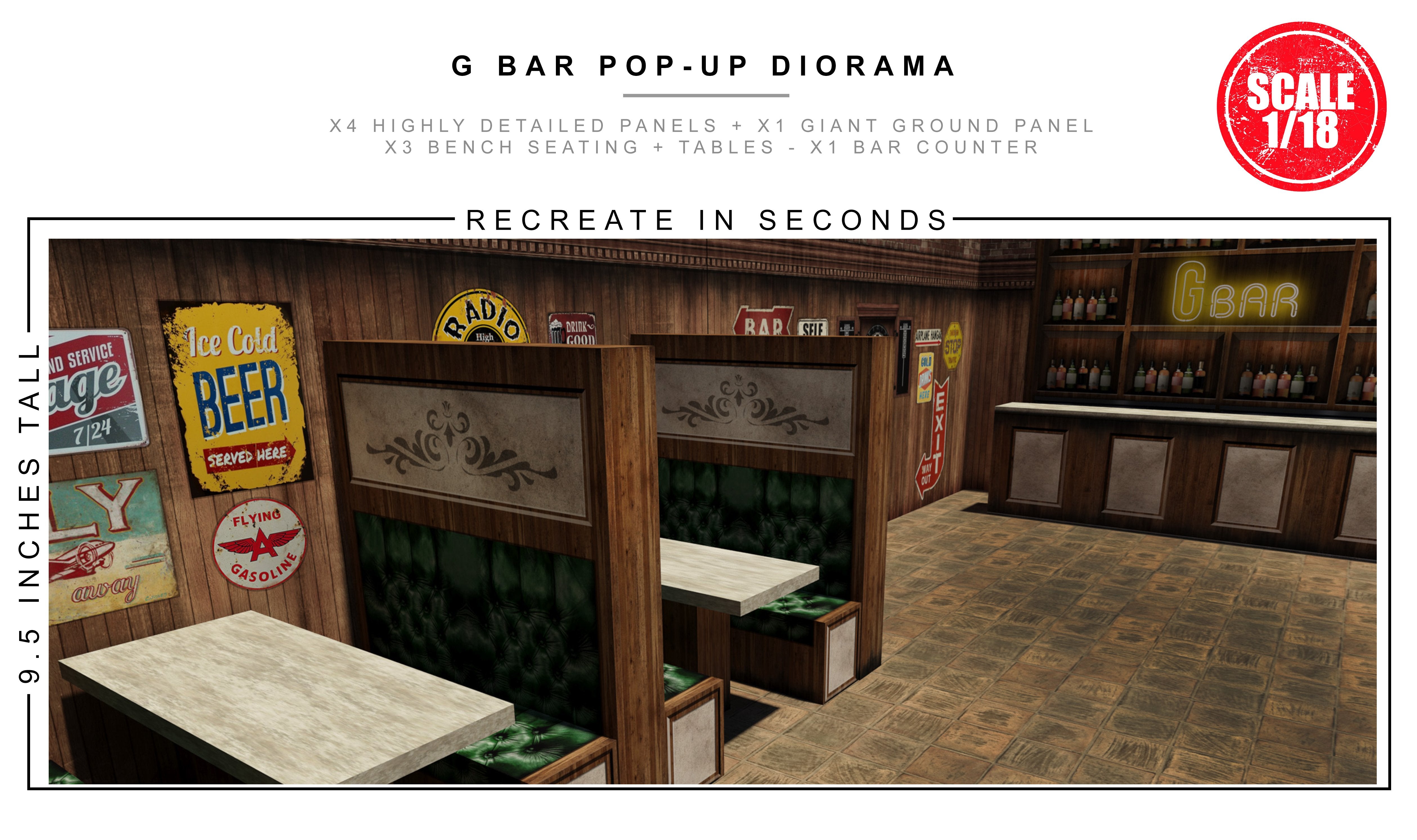 Bar Pop-Up Diorama 1/18