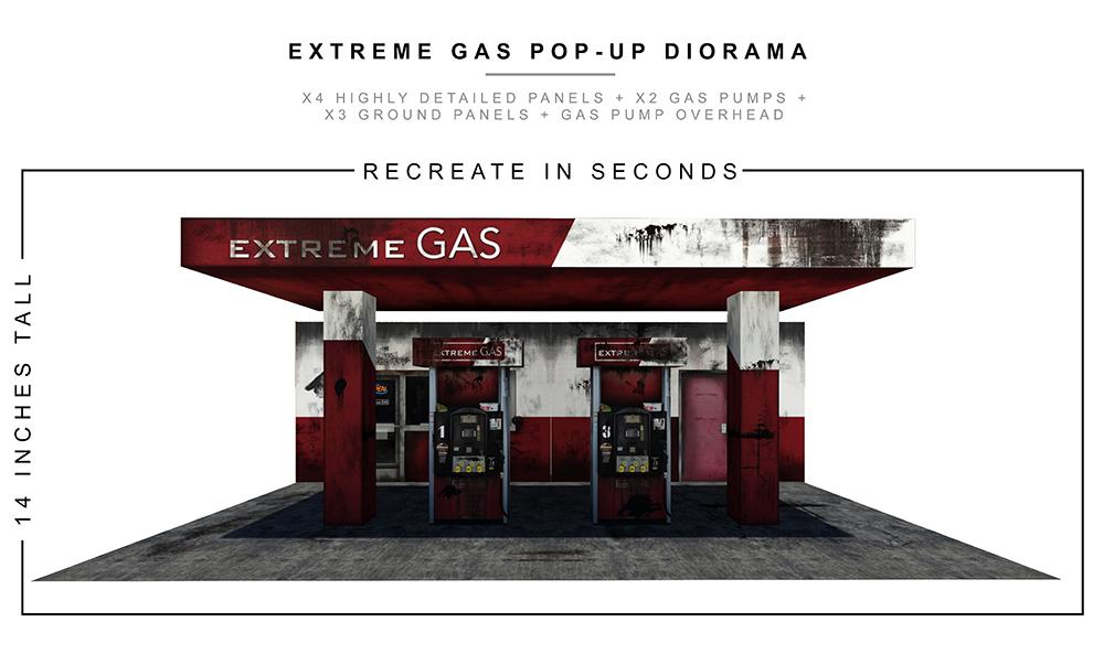 Gas Station Pop-Up Diorama 1/12