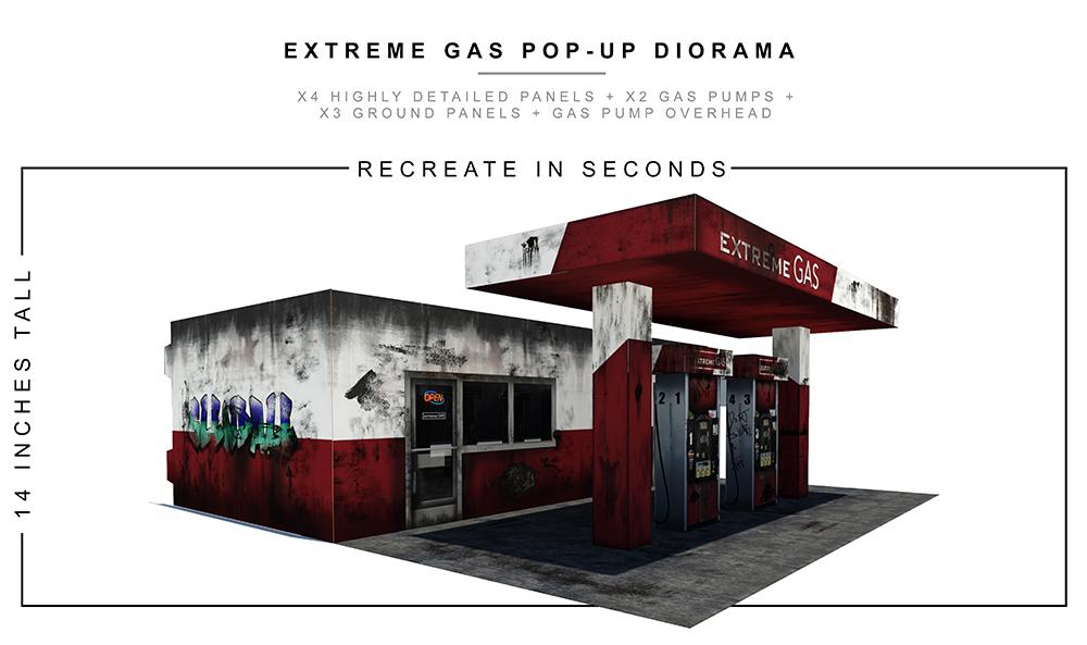 Gas Station Pop-Up Diorama 1/12