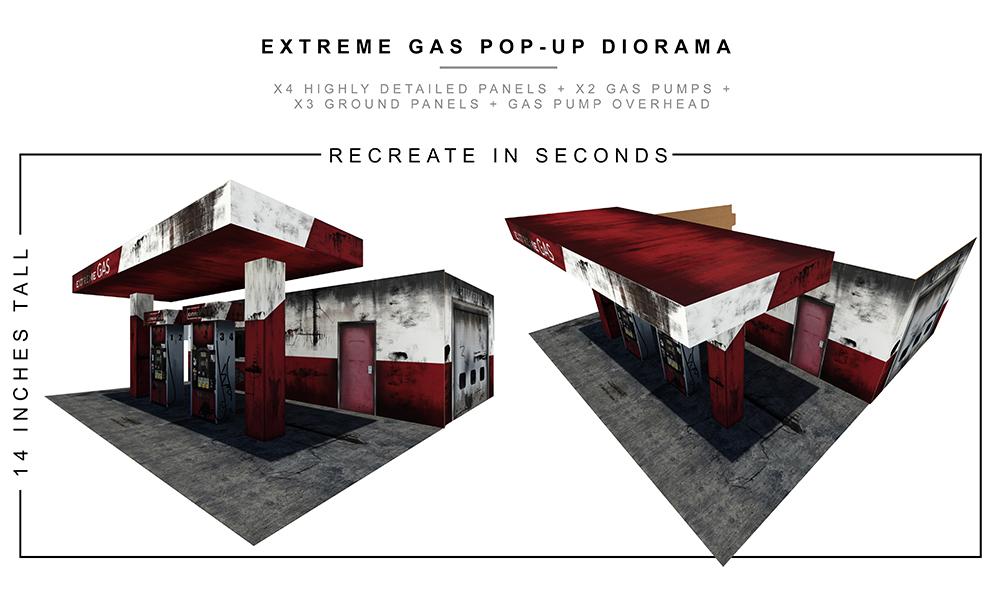 Gas Station Pop-Up Diorama 1/12