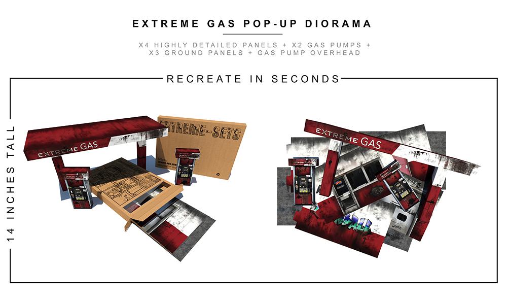 Gas Station Pop-Up Diorama 1/12