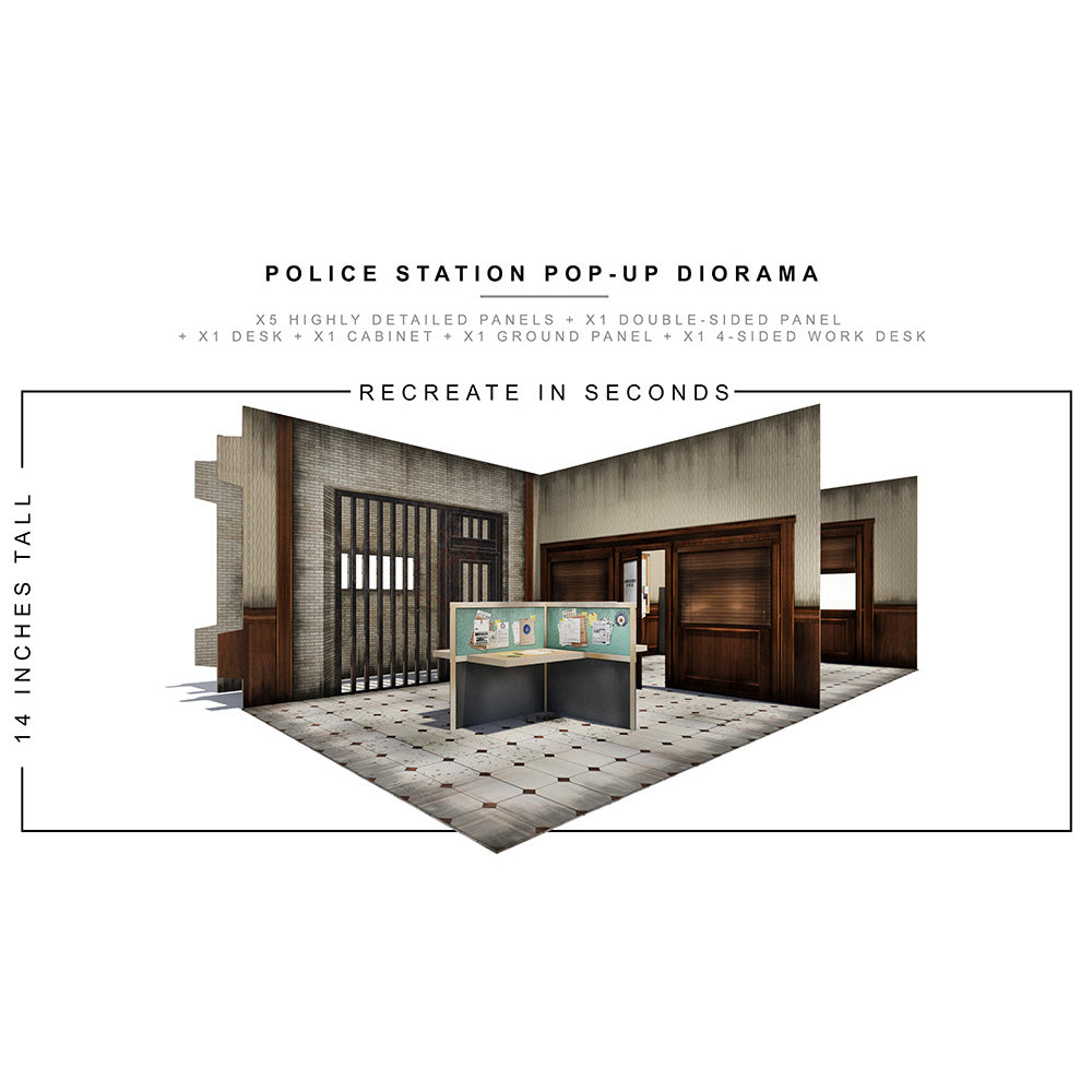 Police Station Pop-Up Diorama 1/12