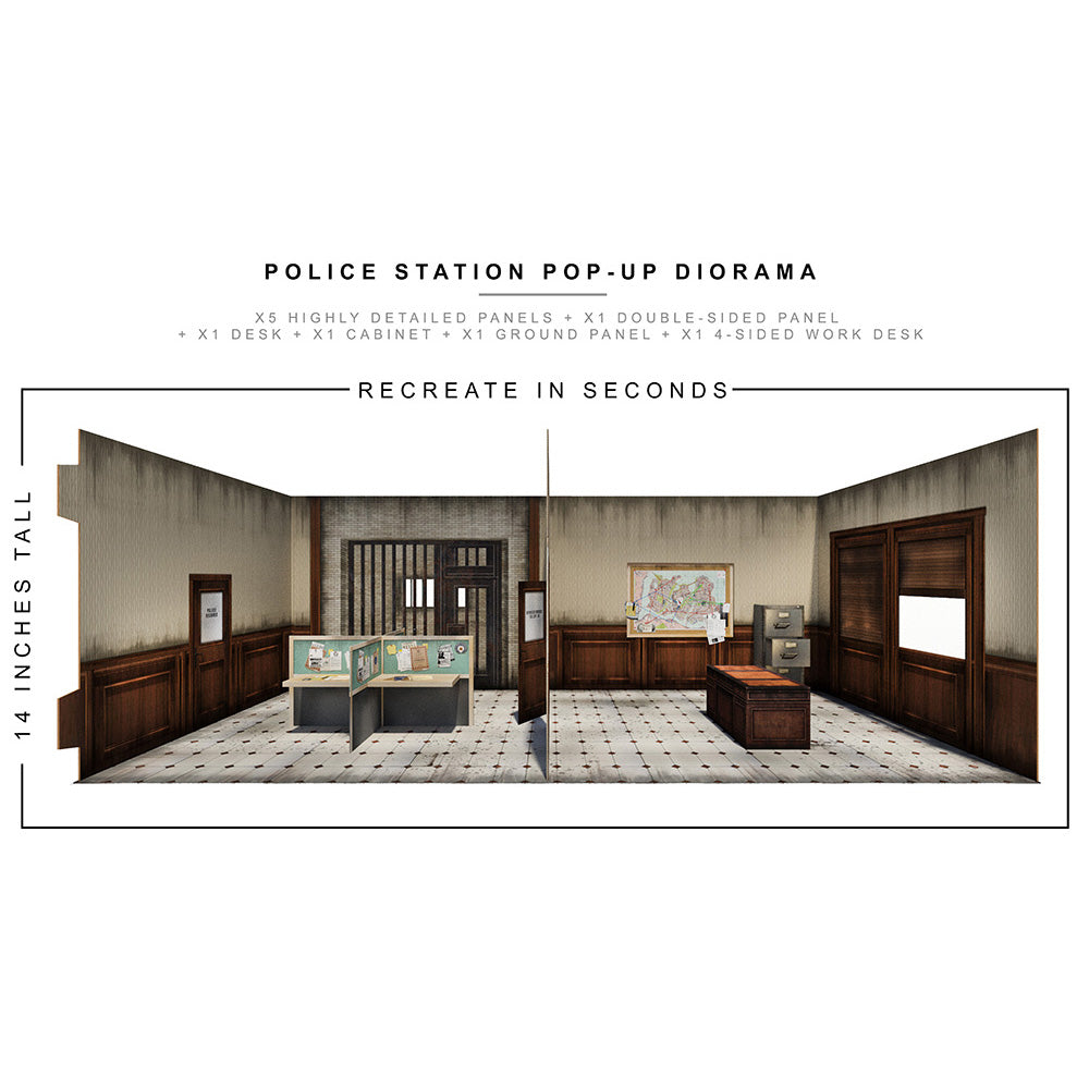 Police Station Pop-Up Diorama 1/12