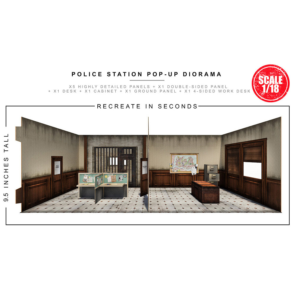 Police Station Pop-Up Diorama 1/18