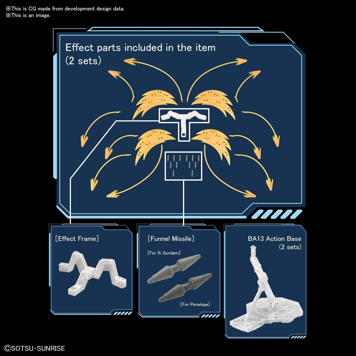 HGUC - Xi Gundam VS Penelope Funnel Missile Effect Set