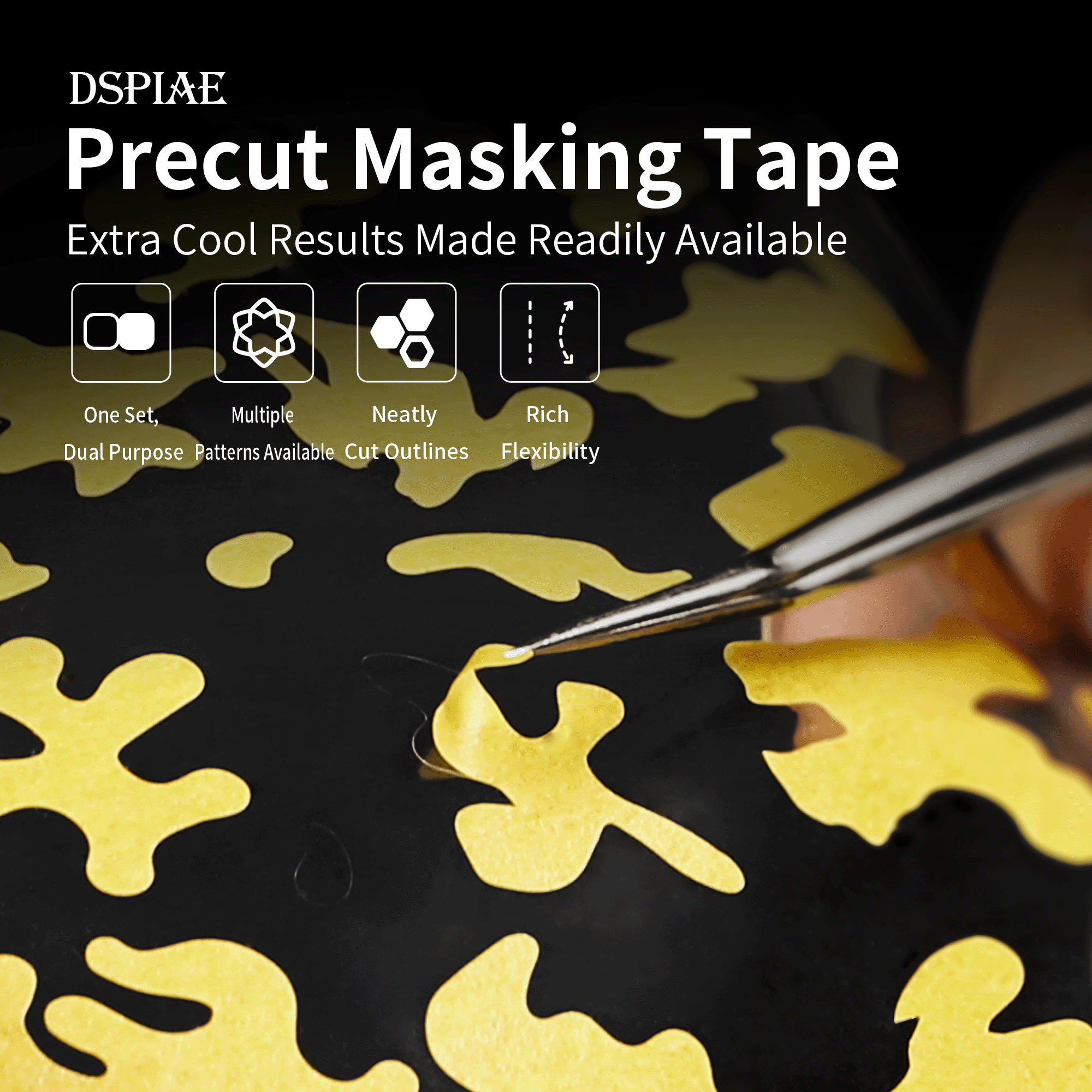 DSPIAE - PMT-SP Precut Masking Tape - Squiggle Pattern