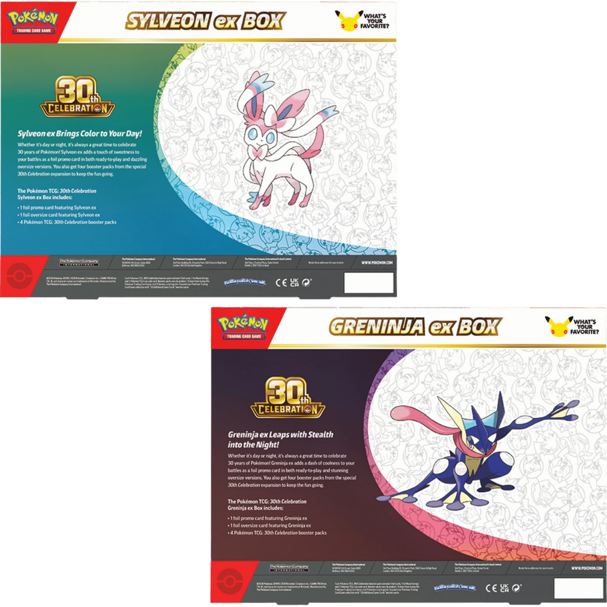 Pokemon TCG - 30th Celebration - Sylveon Ex/ Greninja Ex [Ex Box]