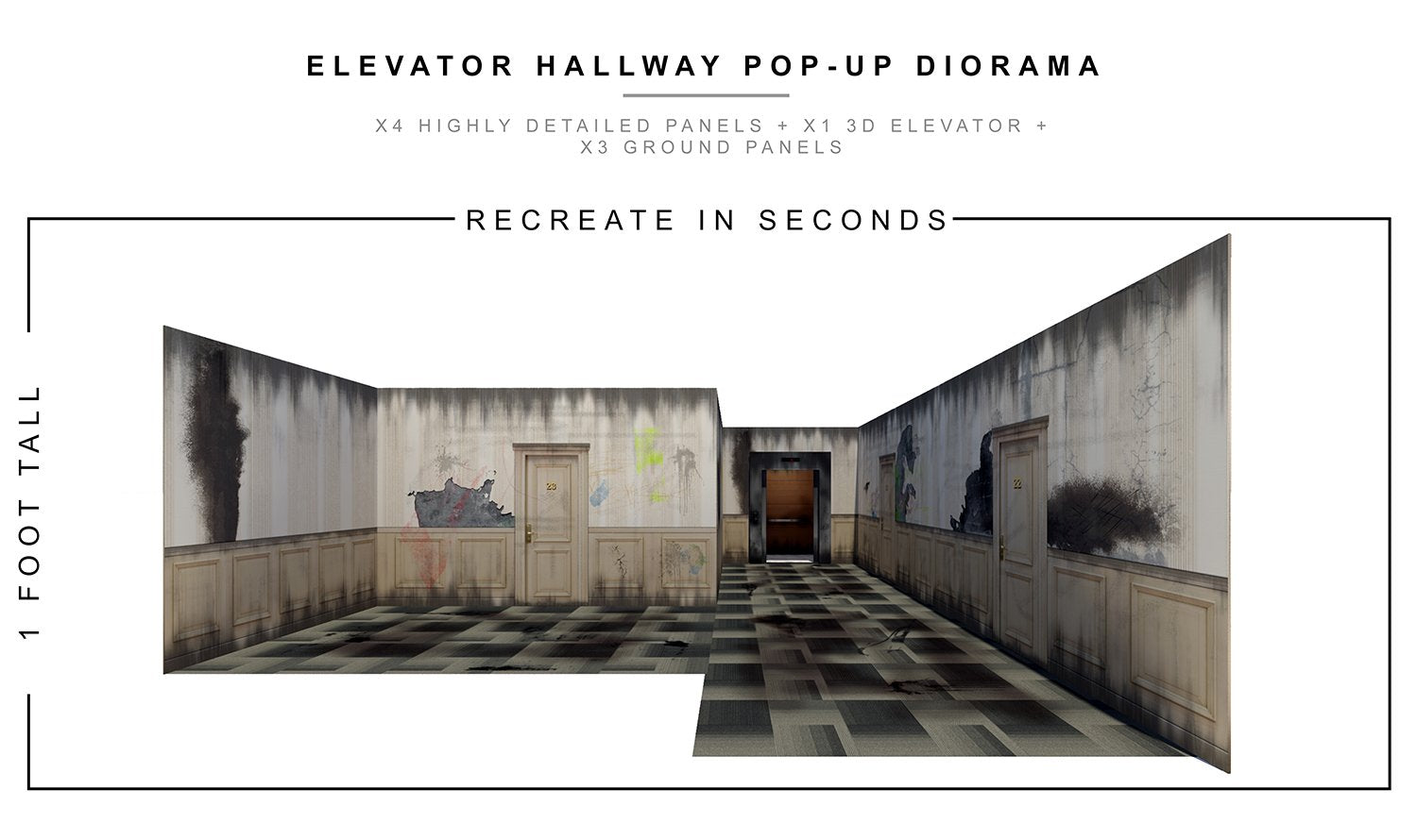 Elevator Hallway Pop-Up Diorama 1/12