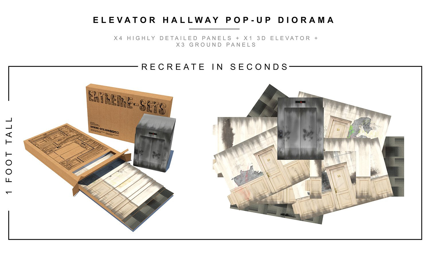 Elevator Hallway Pop-Up Diorama 1/12