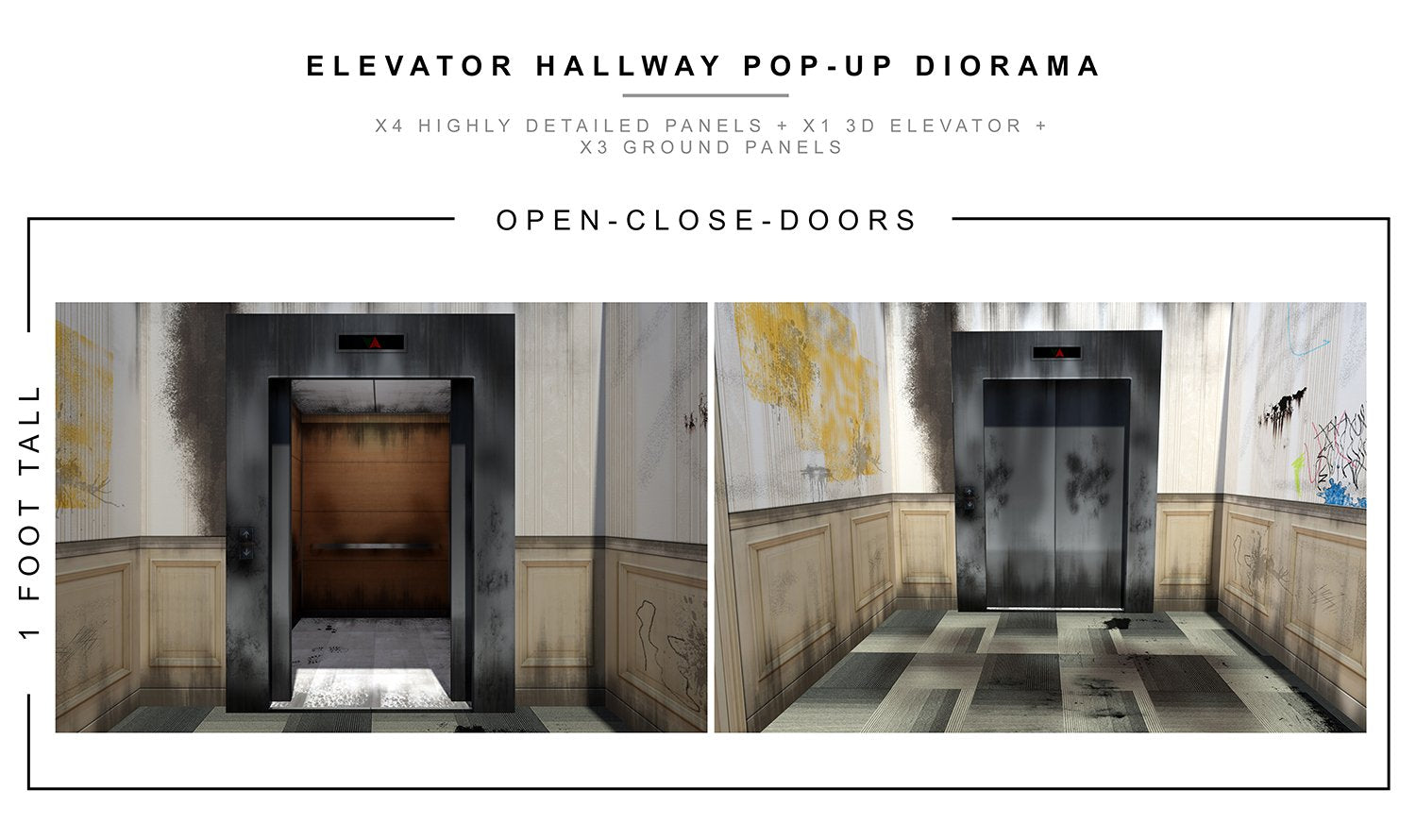 Elevator Hallway Pop-Up Diorama 1/12