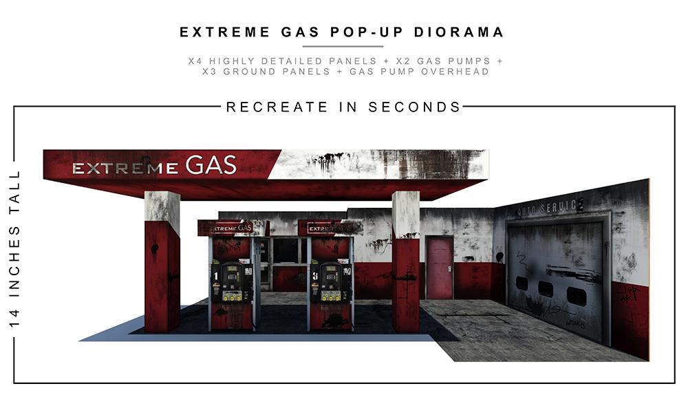 Gas Station Pop-Up Diorama 1/12