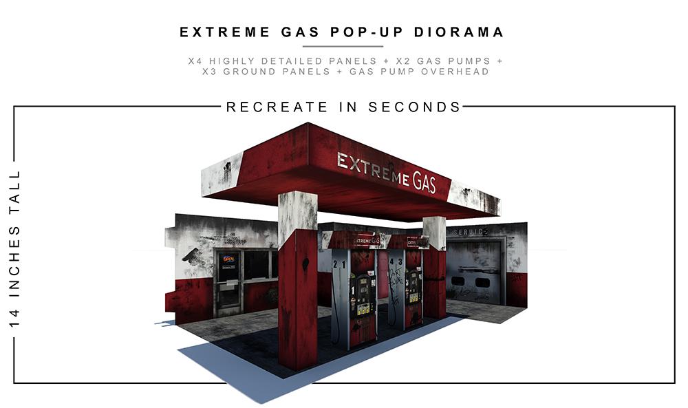Gas Station Pop-Up Diorama 1/12
