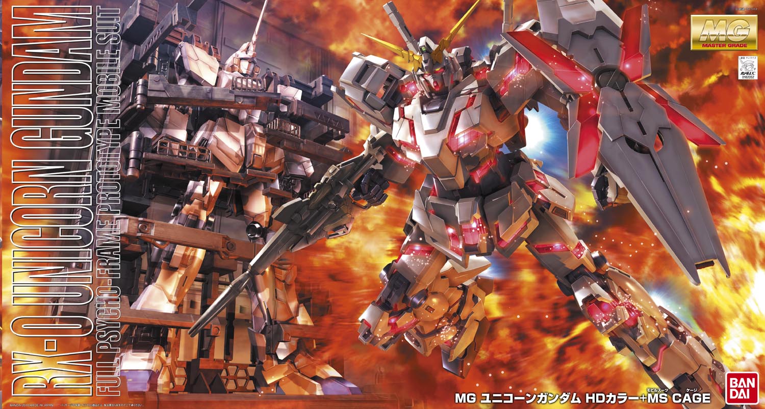 MG - RX-0 Unicorn Gundam HD Color + MS Cage